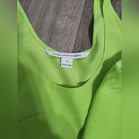 Diane Von Furstenberg Womens Silk Arista Sleeveless Tank Top Blue Size 12 - Picture 3 of 5